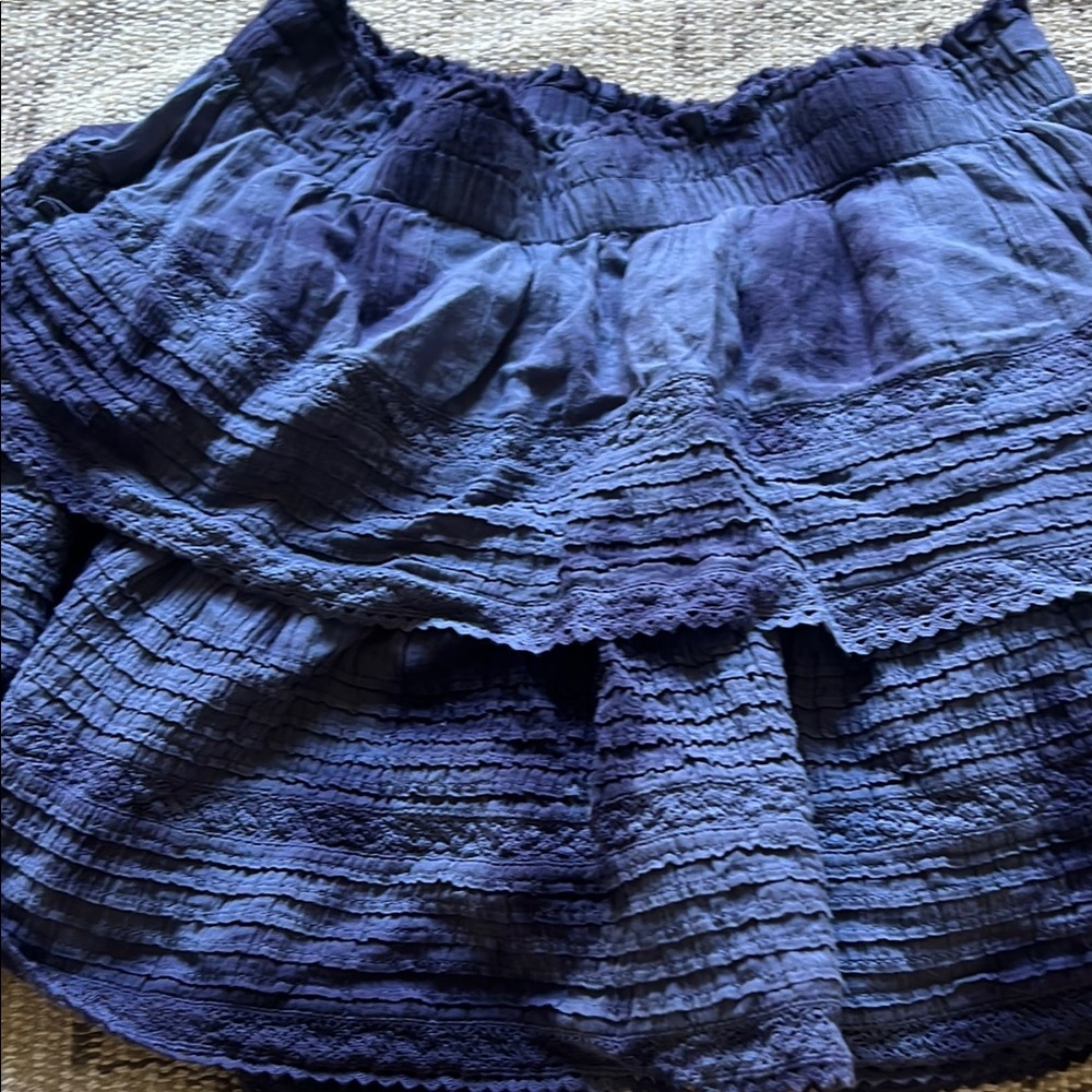 Aerie Blue Tie Dye Tiered Mini Skirt - Picture 7 of 7